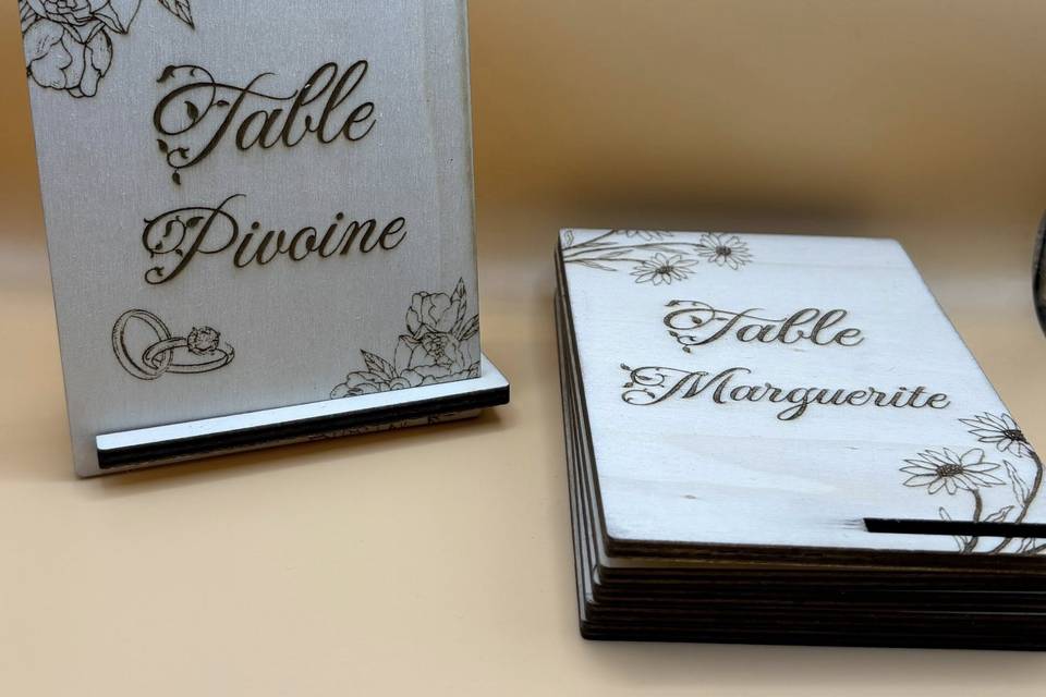 Marque table personnalisés