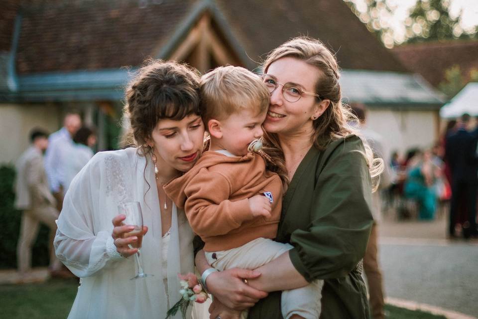 Mariée avec sa famille