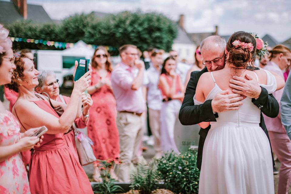 La mariée avec son papa