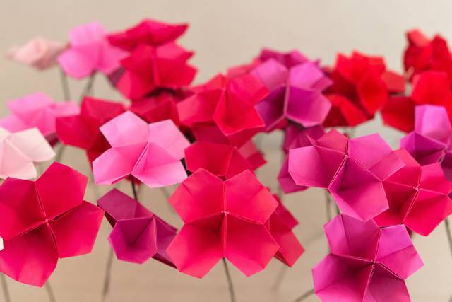 Fleurs en origami