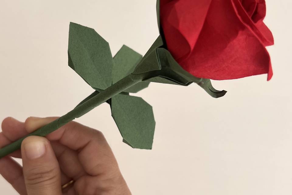 Rose en origami