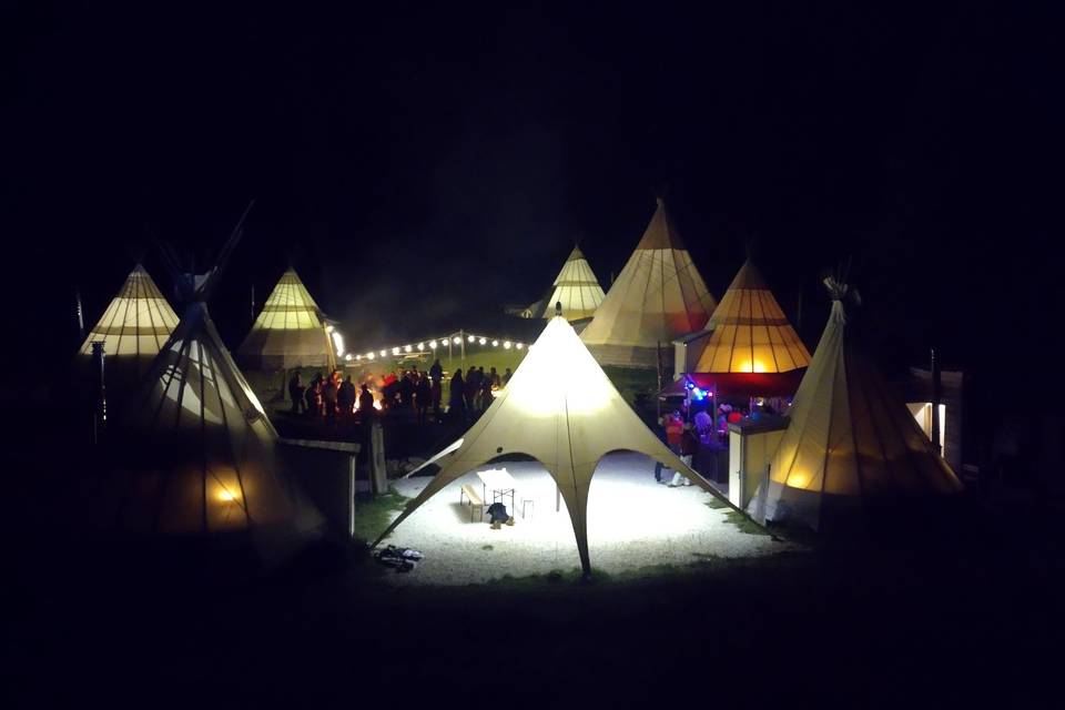 Soirée et tipi étoile
