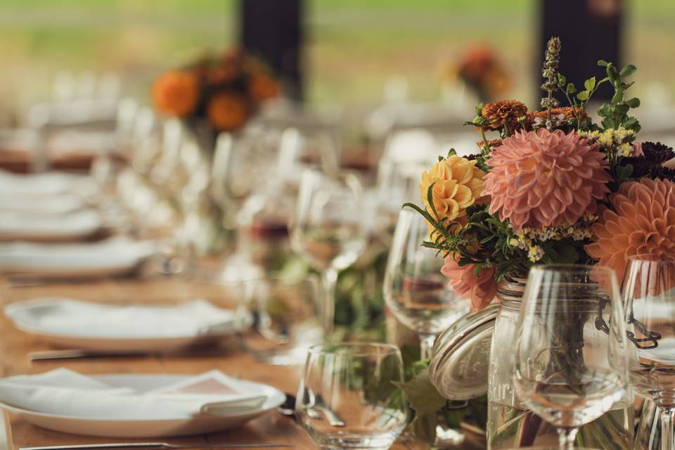 Tables fleuries d'automne