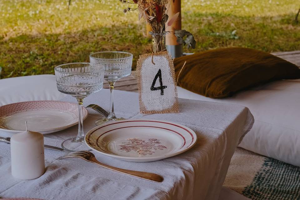 Table mariage champêtre