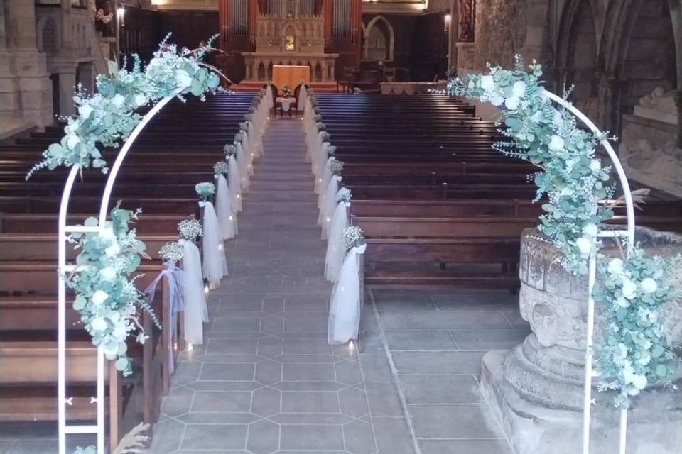 Bouquet banc d'Eglise voilage