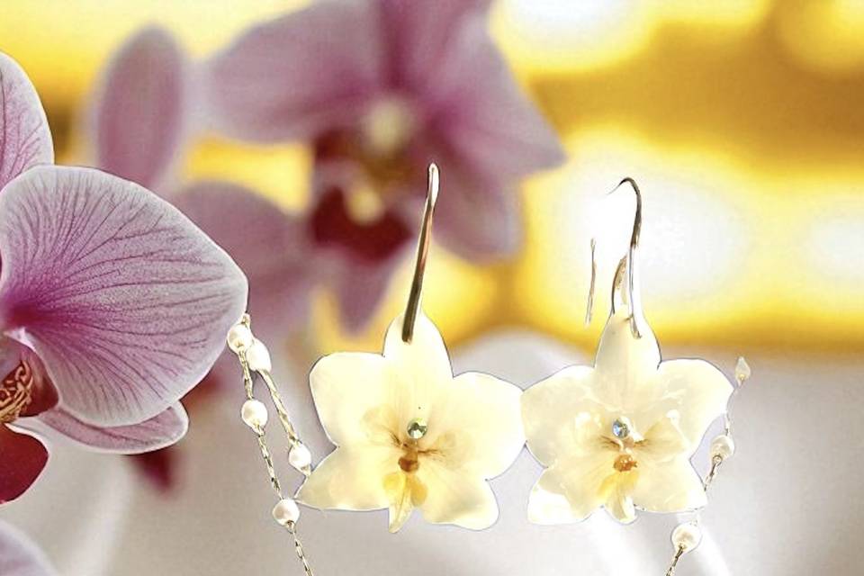 Parure mini orchidées