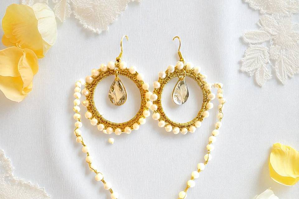 Parure perles au crochet