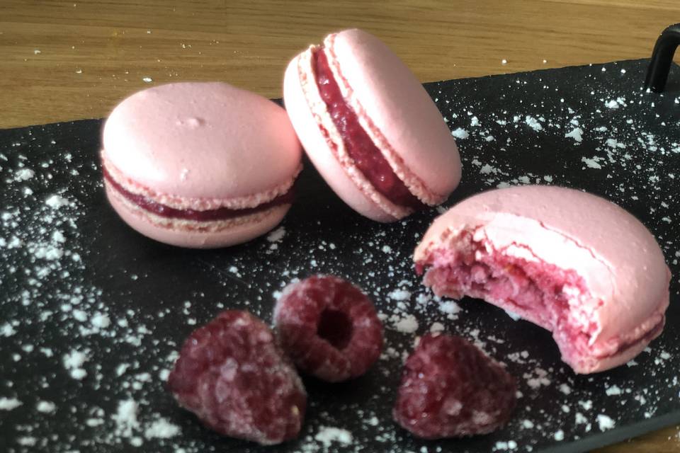 Macarons framboises