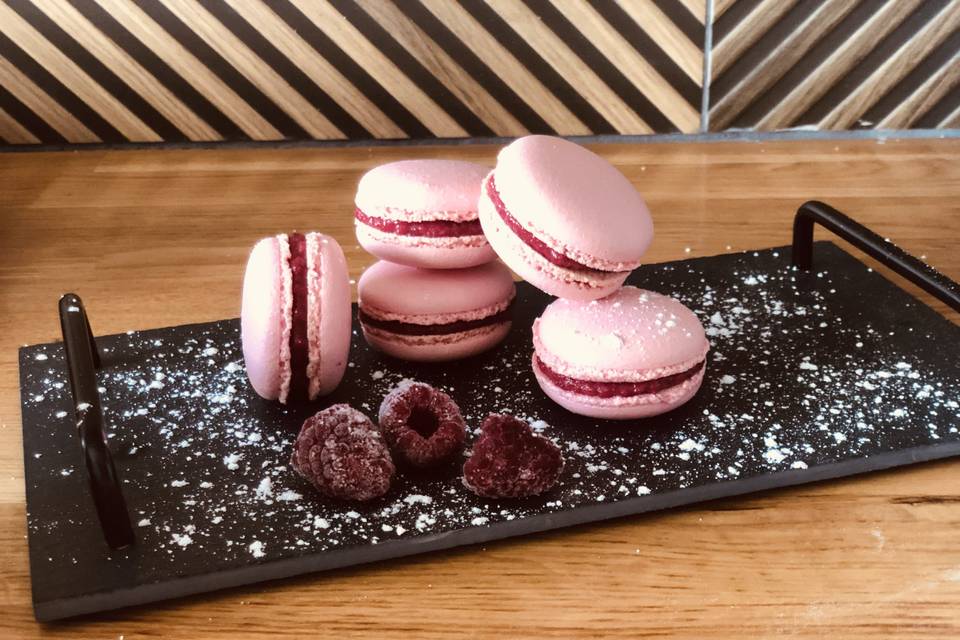 Macarons framboises