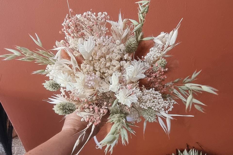 Bouquet mariée fleurs séchées