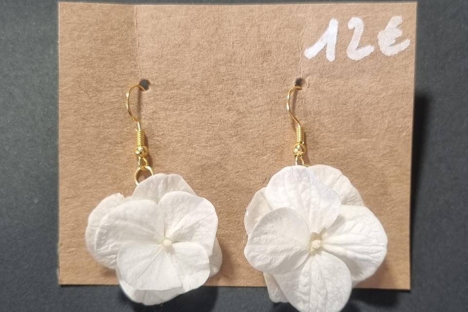 Boucles d'oreilles hortensia