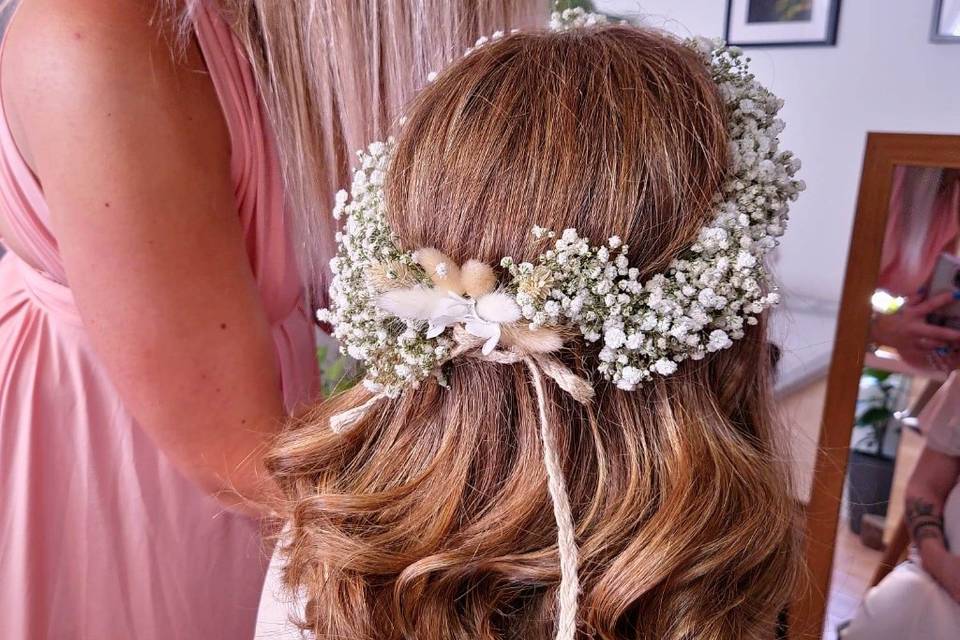 Couronne de tête en gypsophile