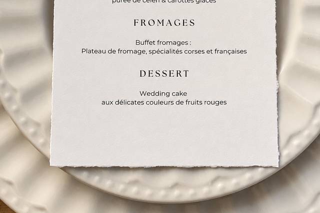 Menu de table