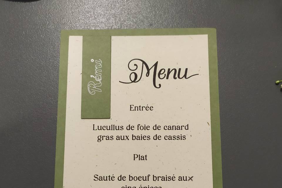 Création de menu personnalisé