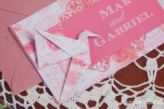 Faire-part romantique origami