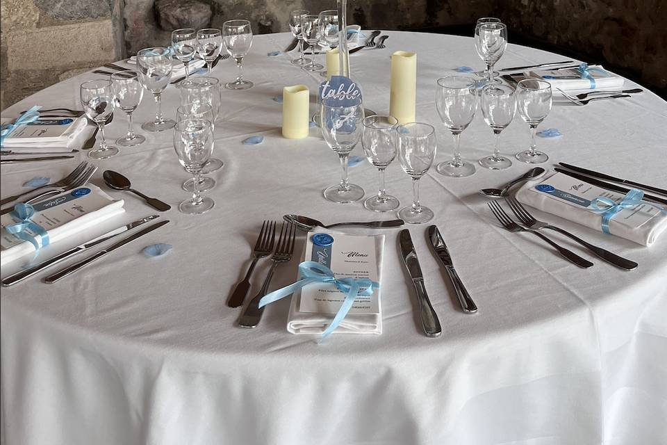 Centre de table bleu
