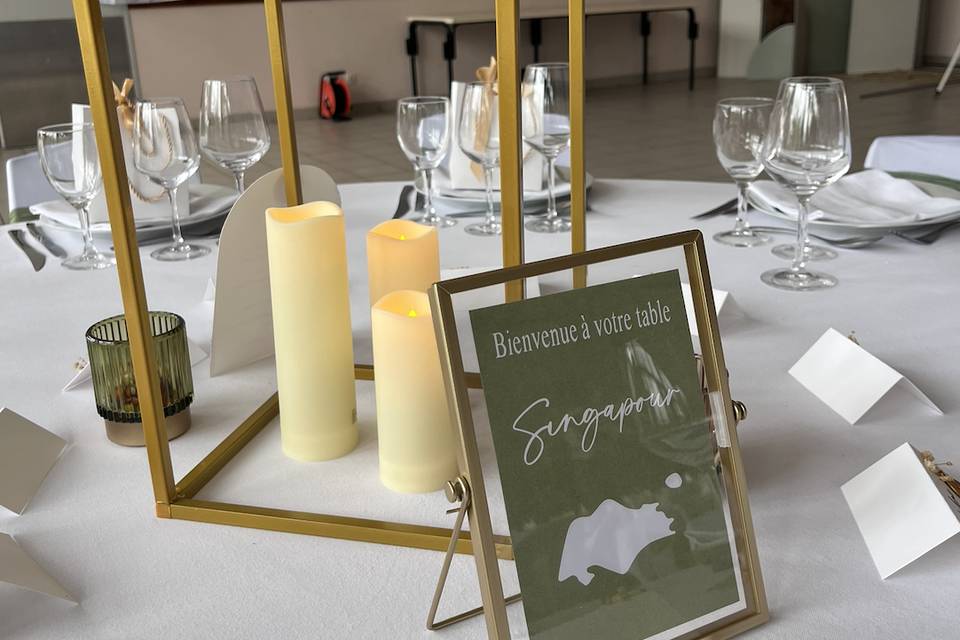 Nom de table vert sauge