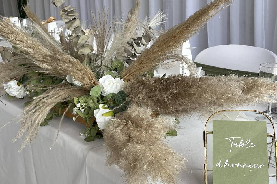 Table d'honneur vert sauge