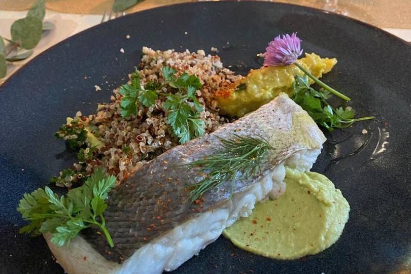 Lieu jaune quinoa et avocat