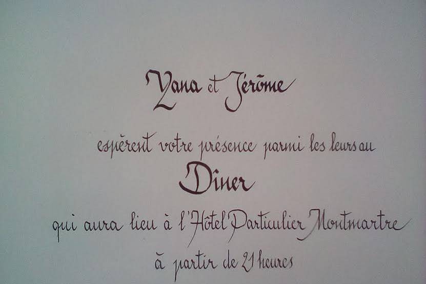 Invitation calligraphiée