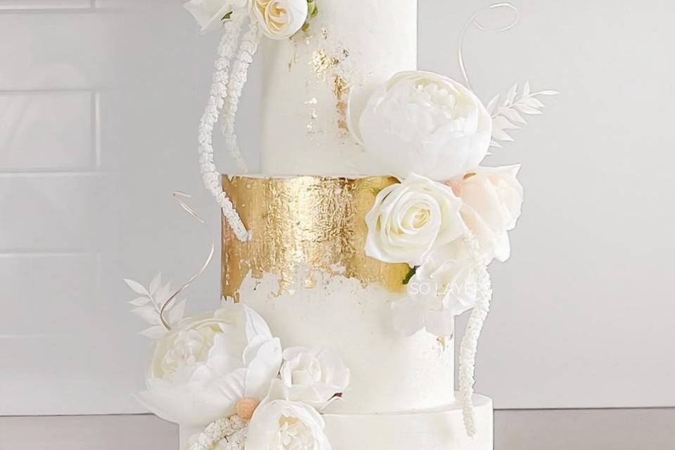 Gold wedding cake