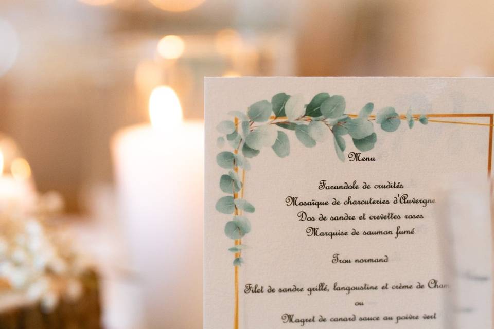 Menu mariage