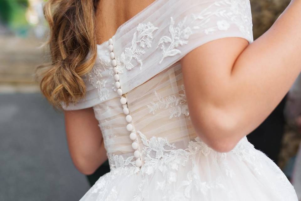 Détails de la robe de mariée