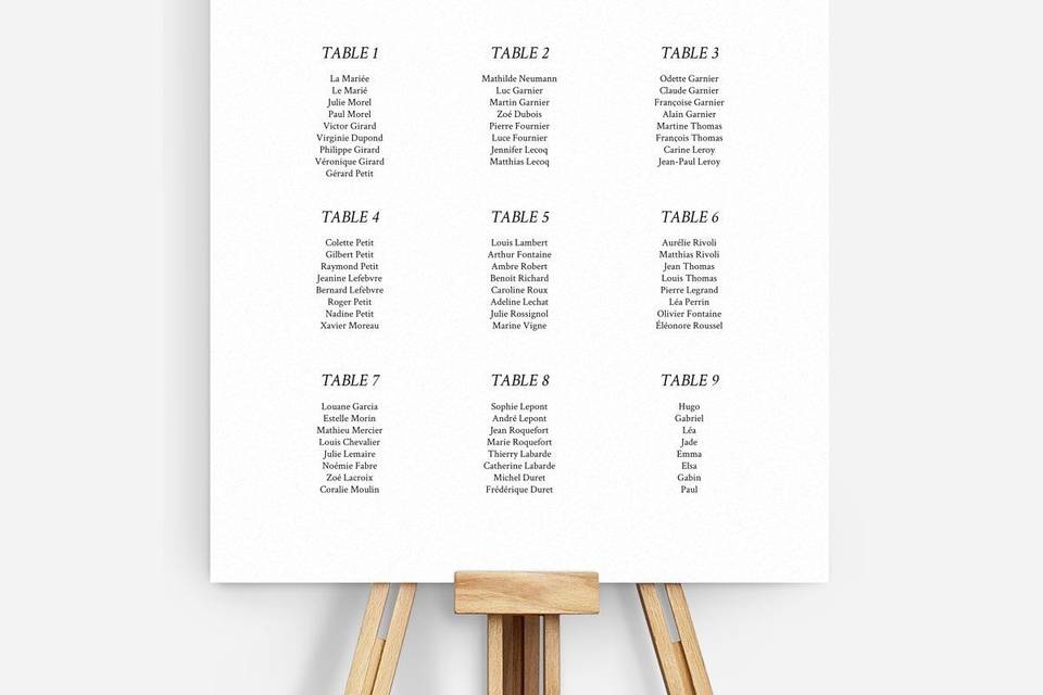 Plan de table