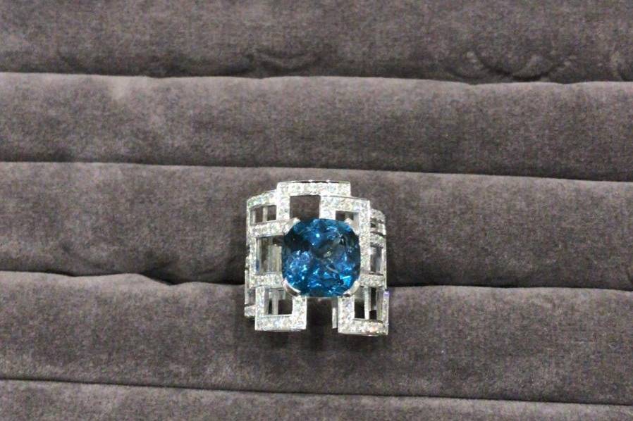 Bague Topaze bleue