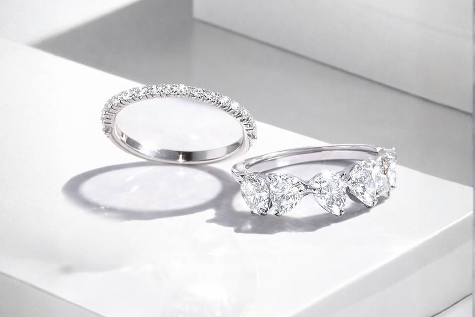 Bagues diamants or blanc 18 ct