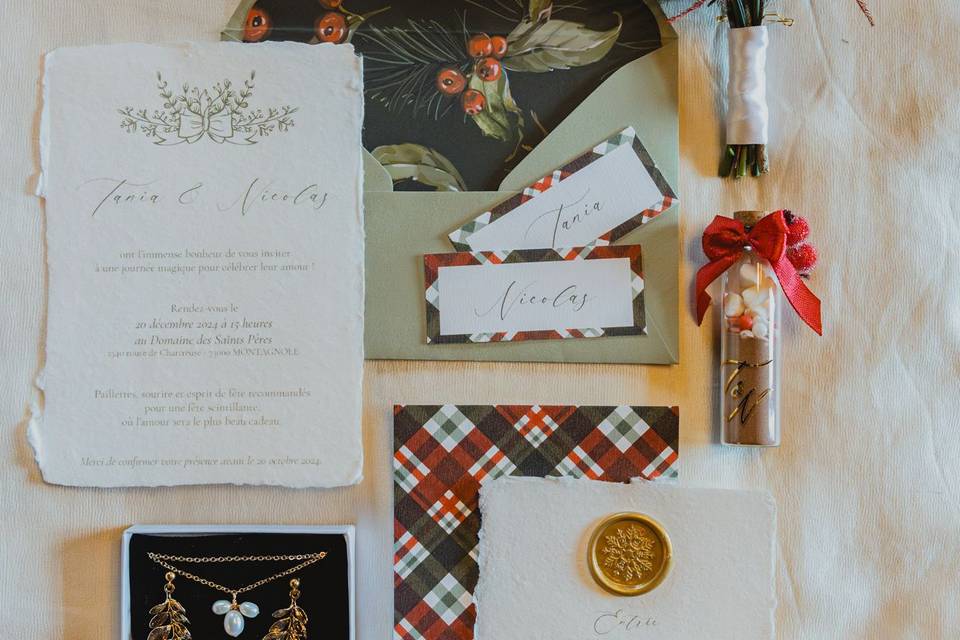 Flat lay hivernal