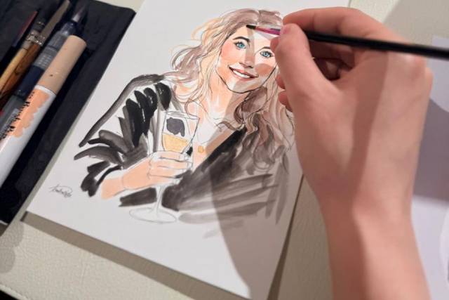 Live sketching mariage