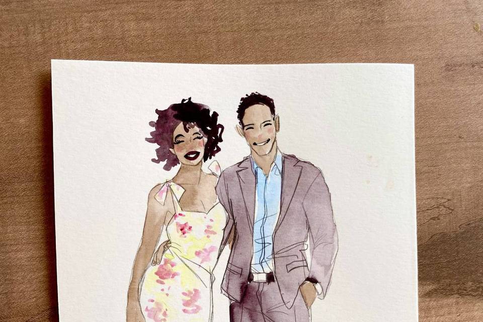 Live illustration couple