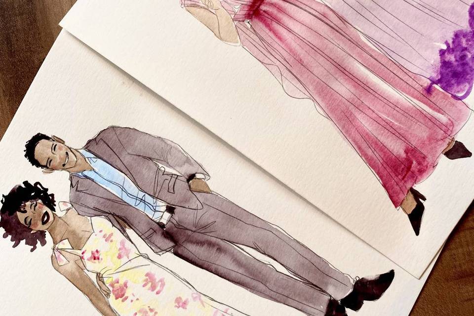 Dessin de couple mariage