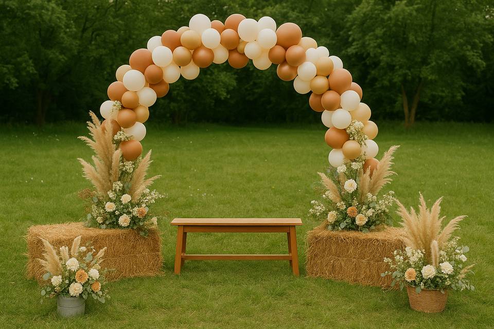 Arche à ballons champêtre