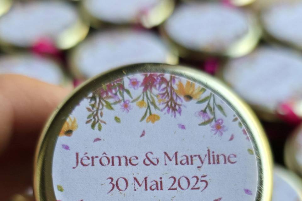 Cadeau invité mariage fleuri
