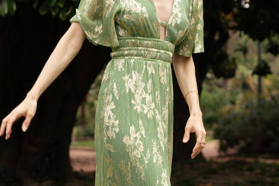 Robe verte longue