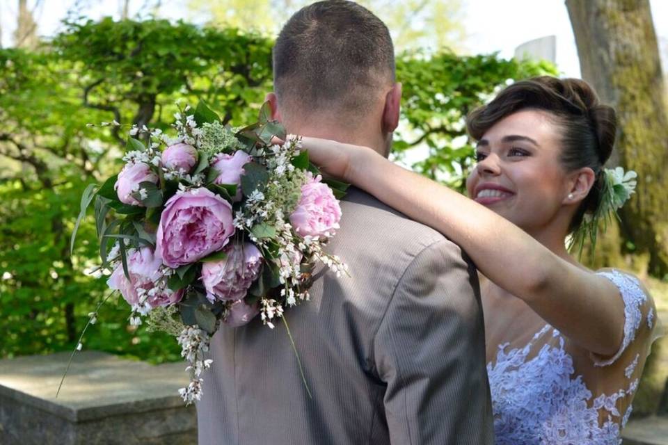 Bouquet romantique pivoines