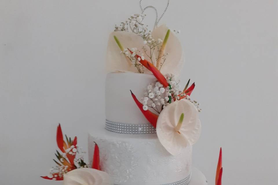Wedding cake thème tropical