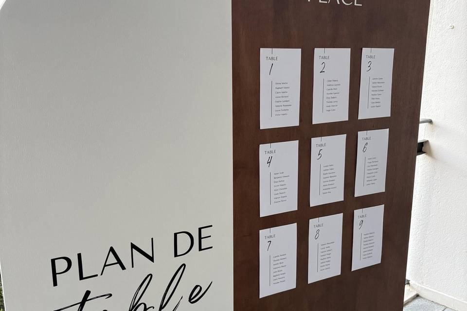Lamya Moments - Plan de table