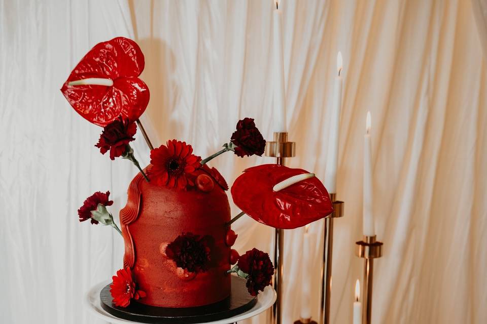 Gateau dôme fleuri