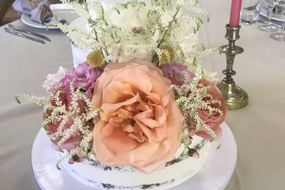 Naked flowers  cake