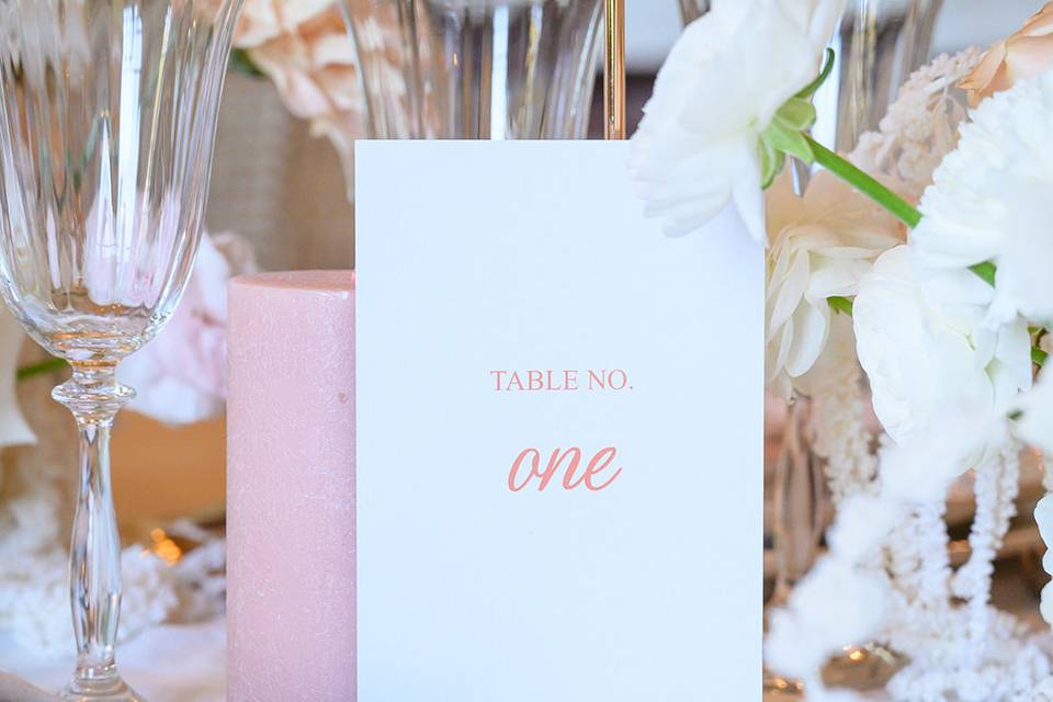 Numéro de table mariage