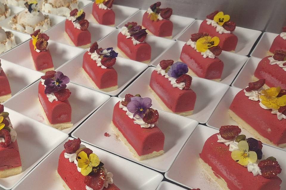 Entremet framboise pistache