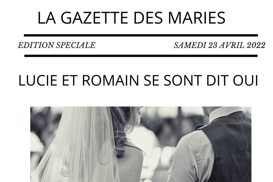 La Gazette des Mariés N&B