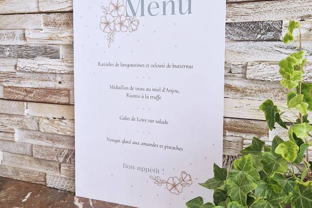 Menu format A3 Fleur d'été