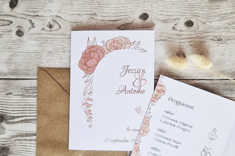 Faire-part Pivoine