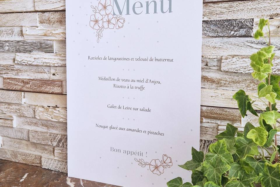 Menu format A3 Fleur d'été