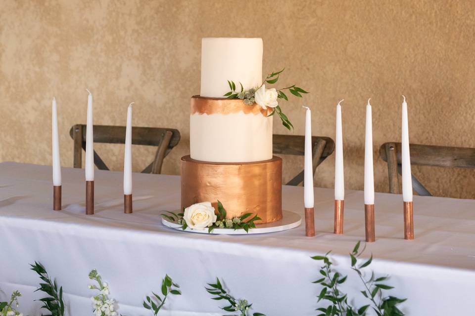 Wedding cake cuivré