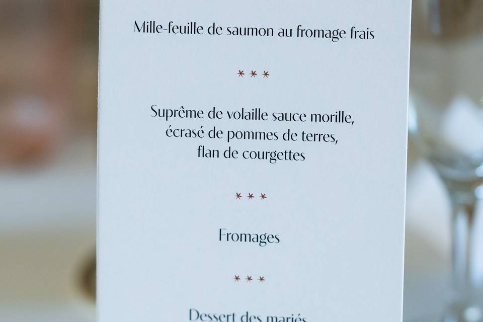 Menu arche fleurie